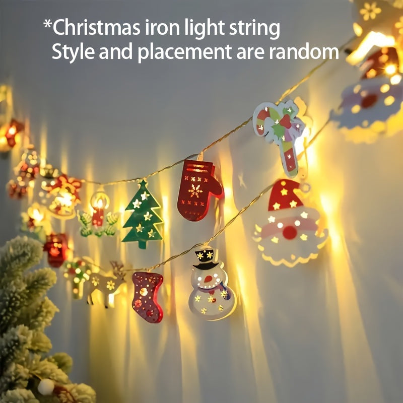 Charming LED Christmas Lights String - Santa Claus, Snowman, etc - Perfect for indoor holiday decorations, parties and bedroom ambiance [Batteries not included].